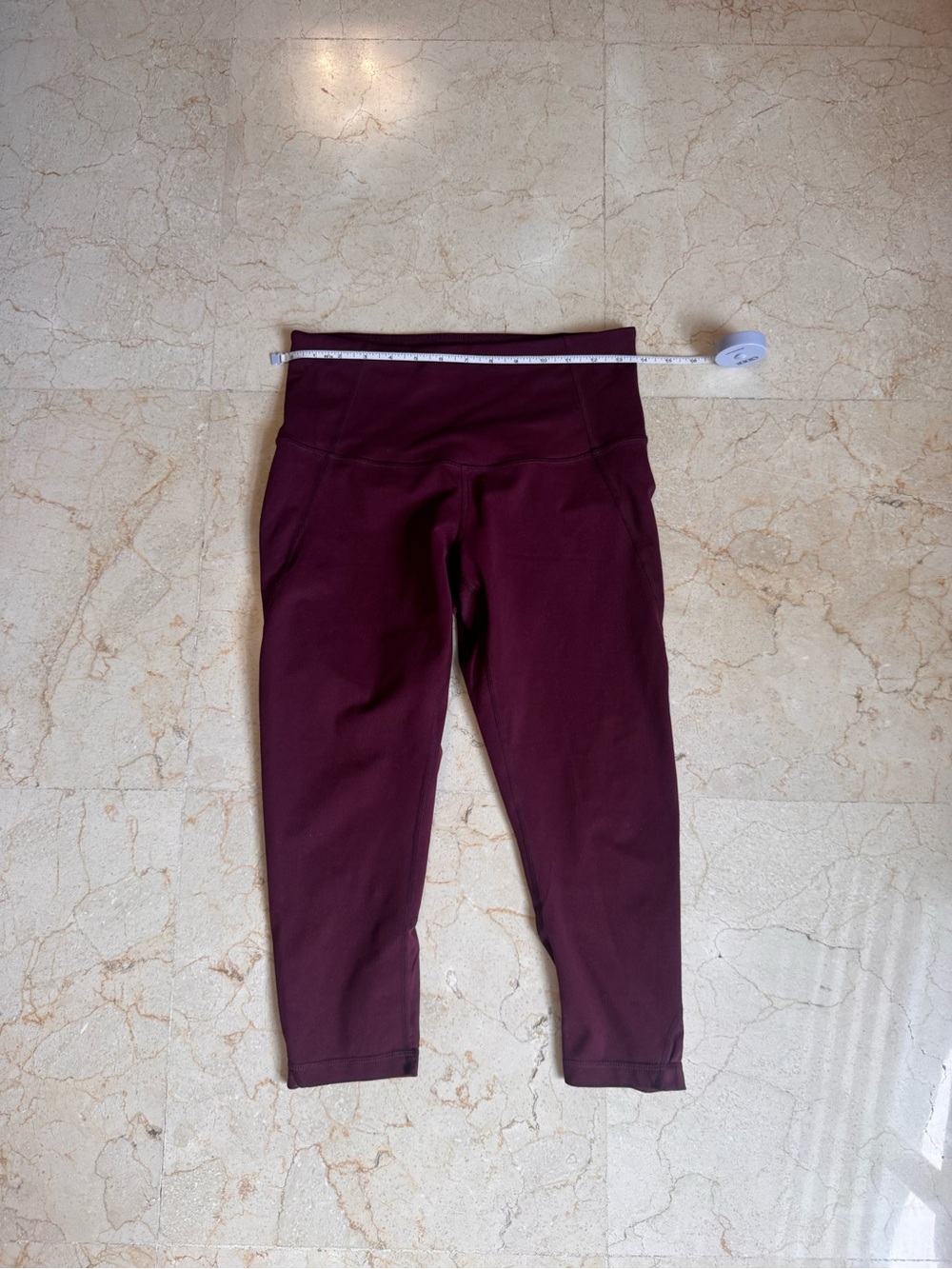 Zella Medium Burgundy Cropped High-Rise Leggings